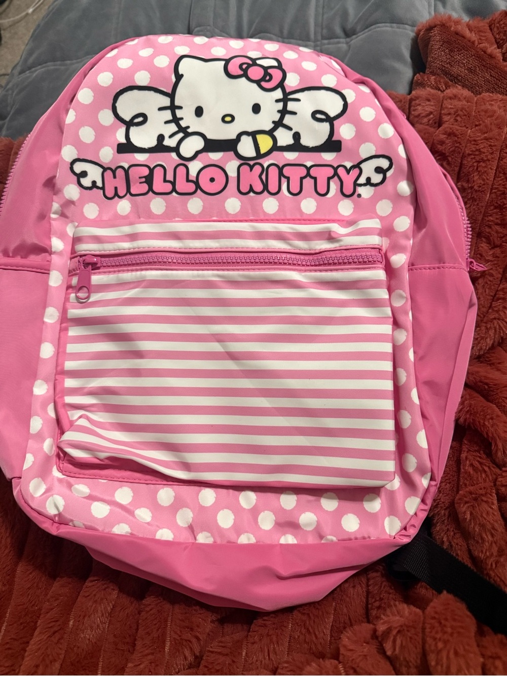 Hello Kitty Pink Polka Dot & Striped Kids Backpack